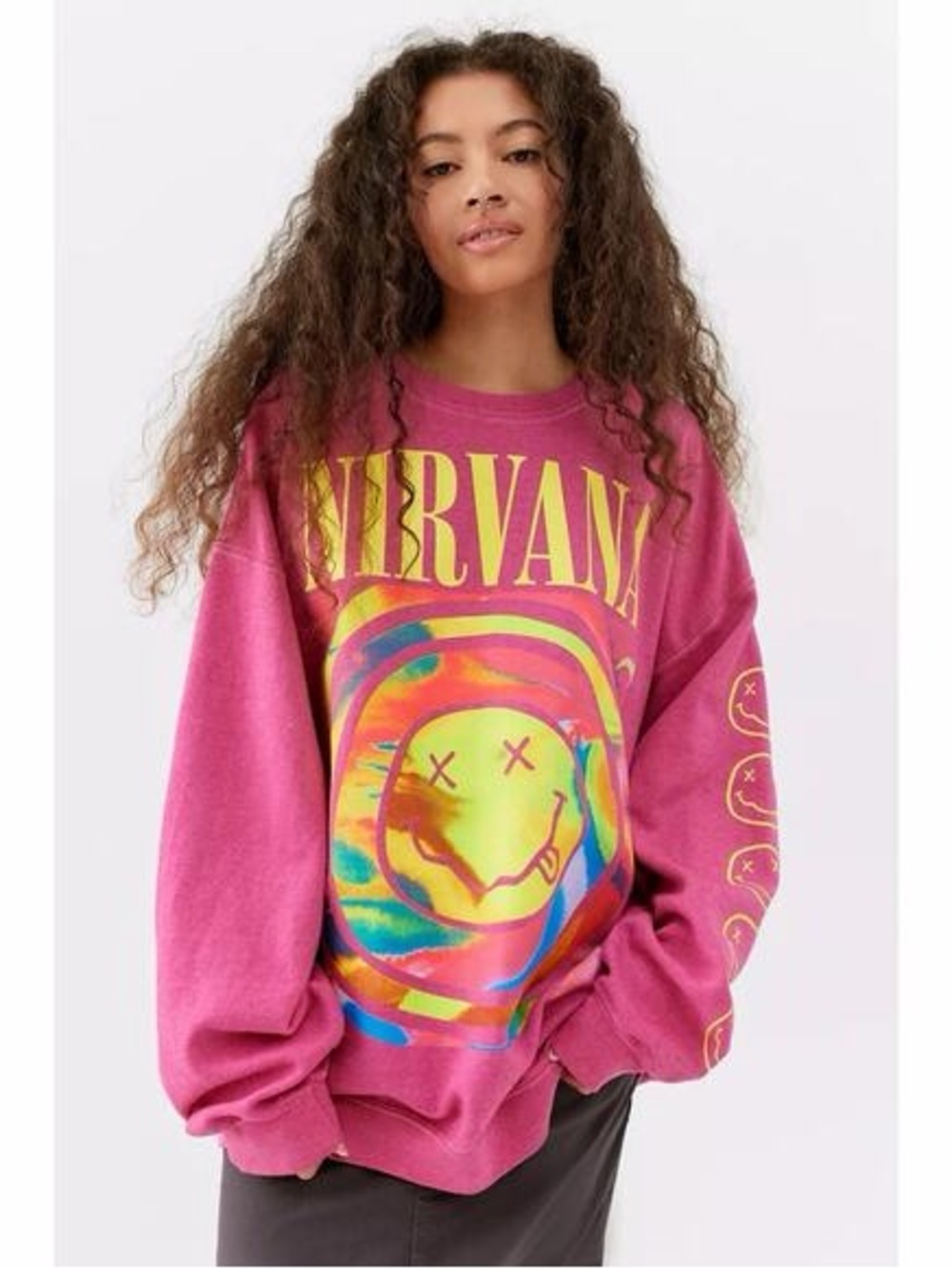 Urban Outfitters X Nirvana Overdyed Crewneck Sweatshirt